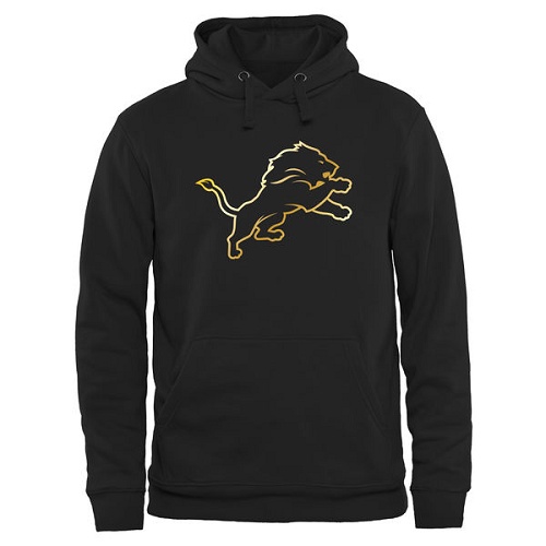 NFL Men's Detroit Lions Pro Line Black Gold Collection Pullover Hoodie